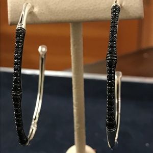 John Hardy Black Sapphire Hoop Earrings
